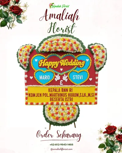 Karangan Papan Bunga Pernikahan di Jw Marriott Hotel Medan
